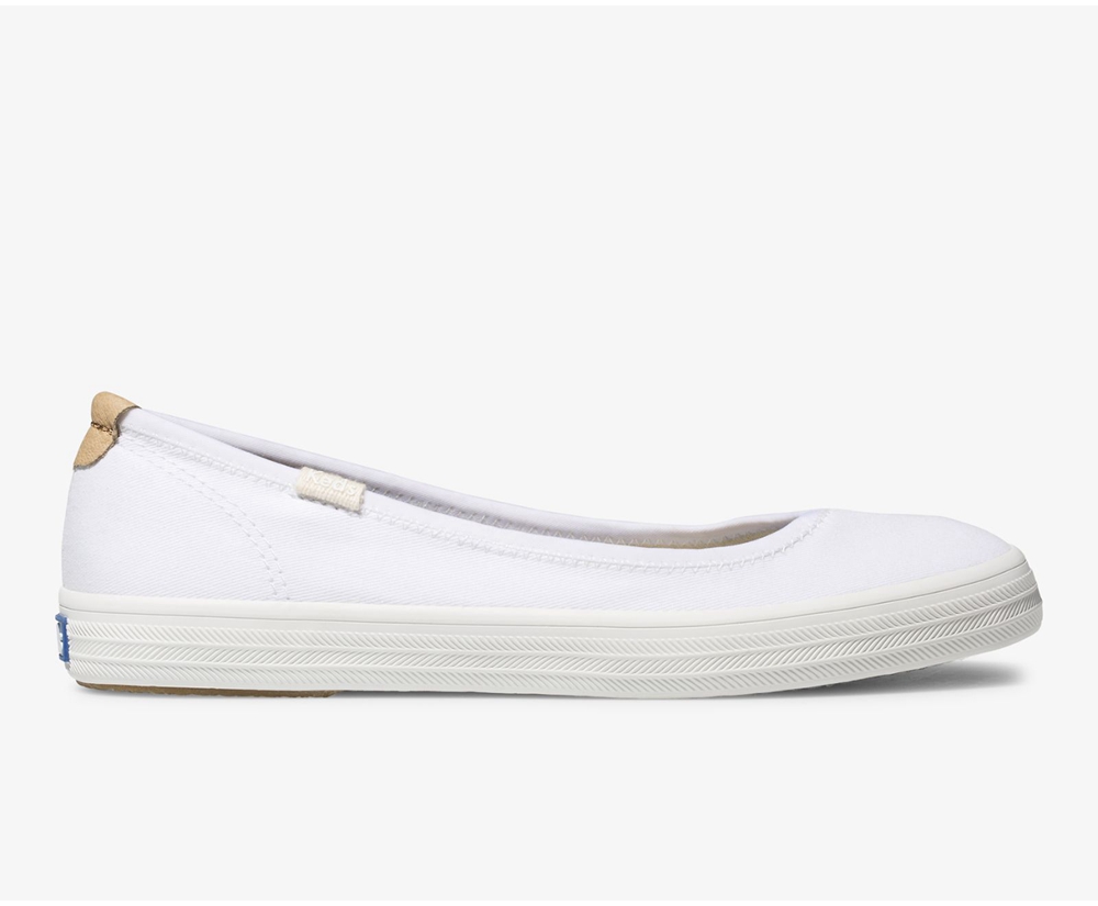 Womens Keds Slip Ons - Bryn - White - 9147-KNUEQ